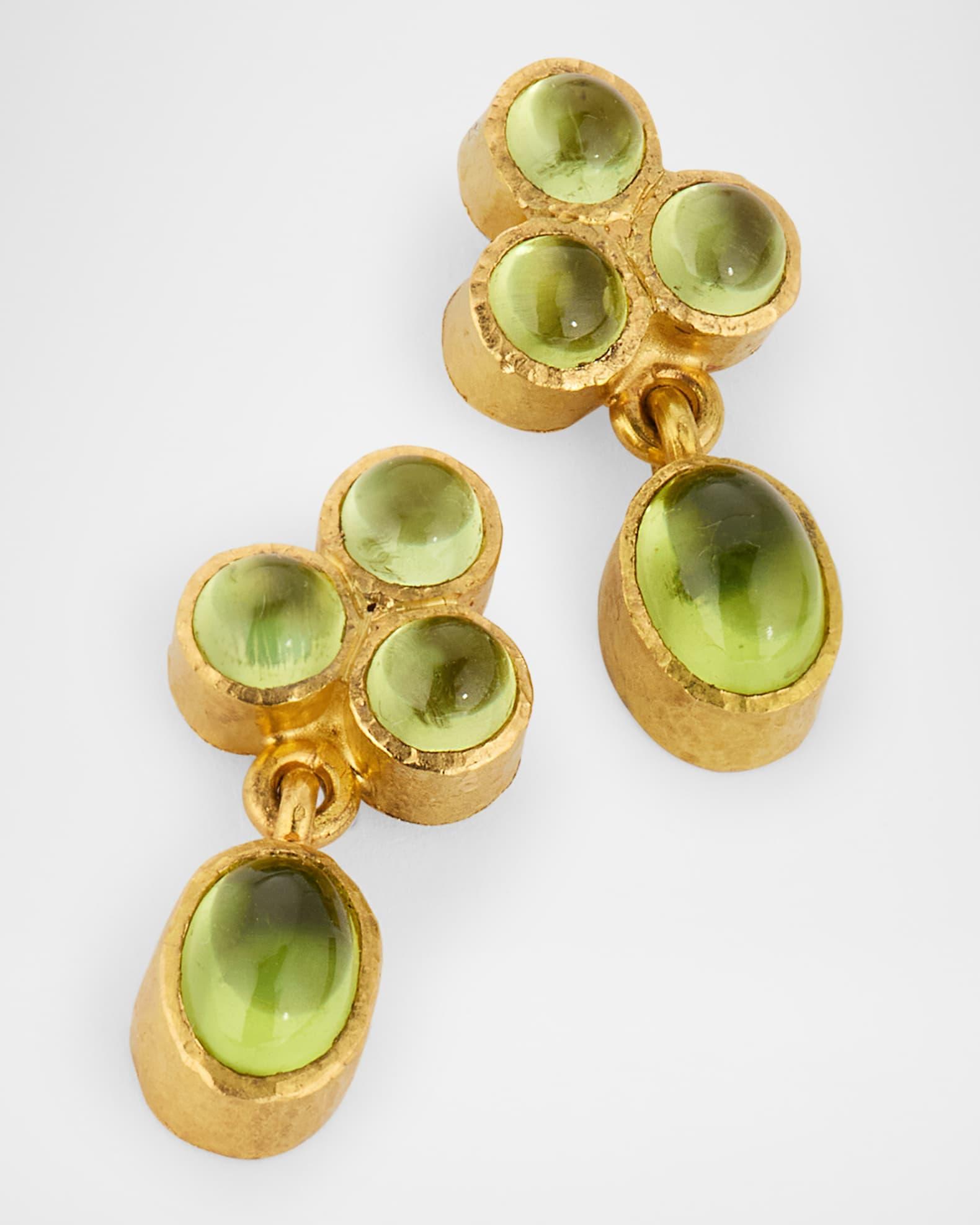 18K Medium Vertical Peridot Earrings  Product Image