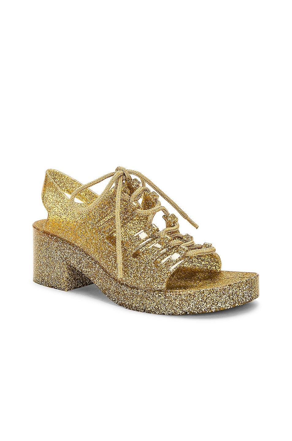 Bottega Veneta Jelly Lace Up Sandal in Metallic Product Image