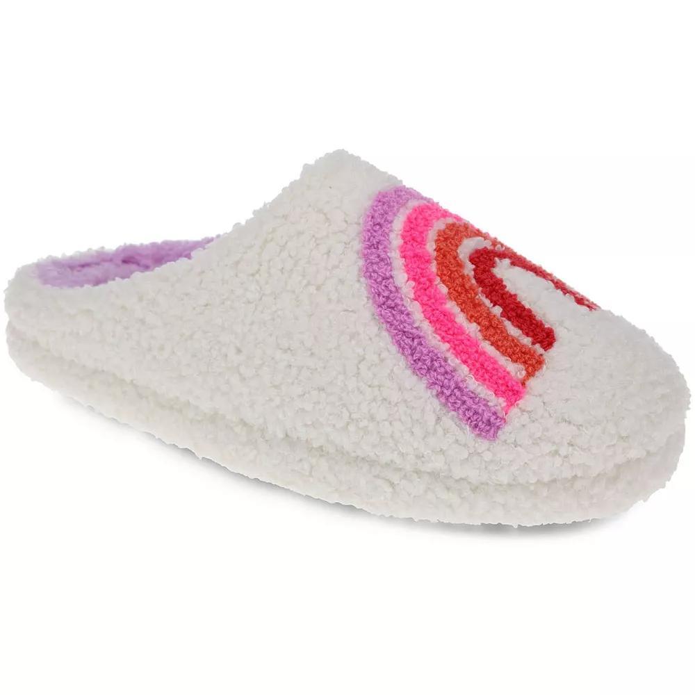 Joe Boxer Plush Rainbow Women's Clog Slippers, Size: Medium, Ivory Product Image