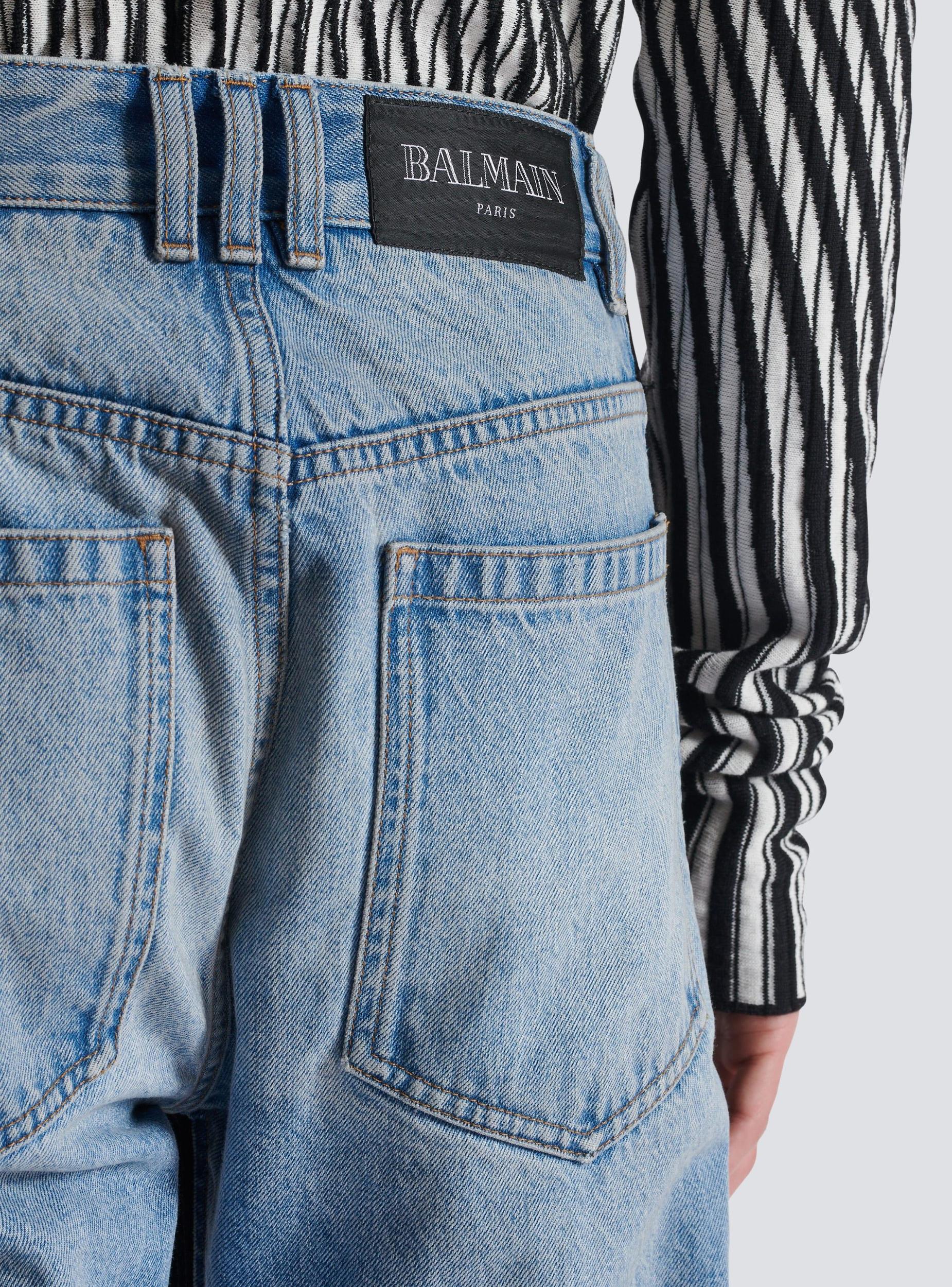 Loose-fit denim and knit jeans Product Image
