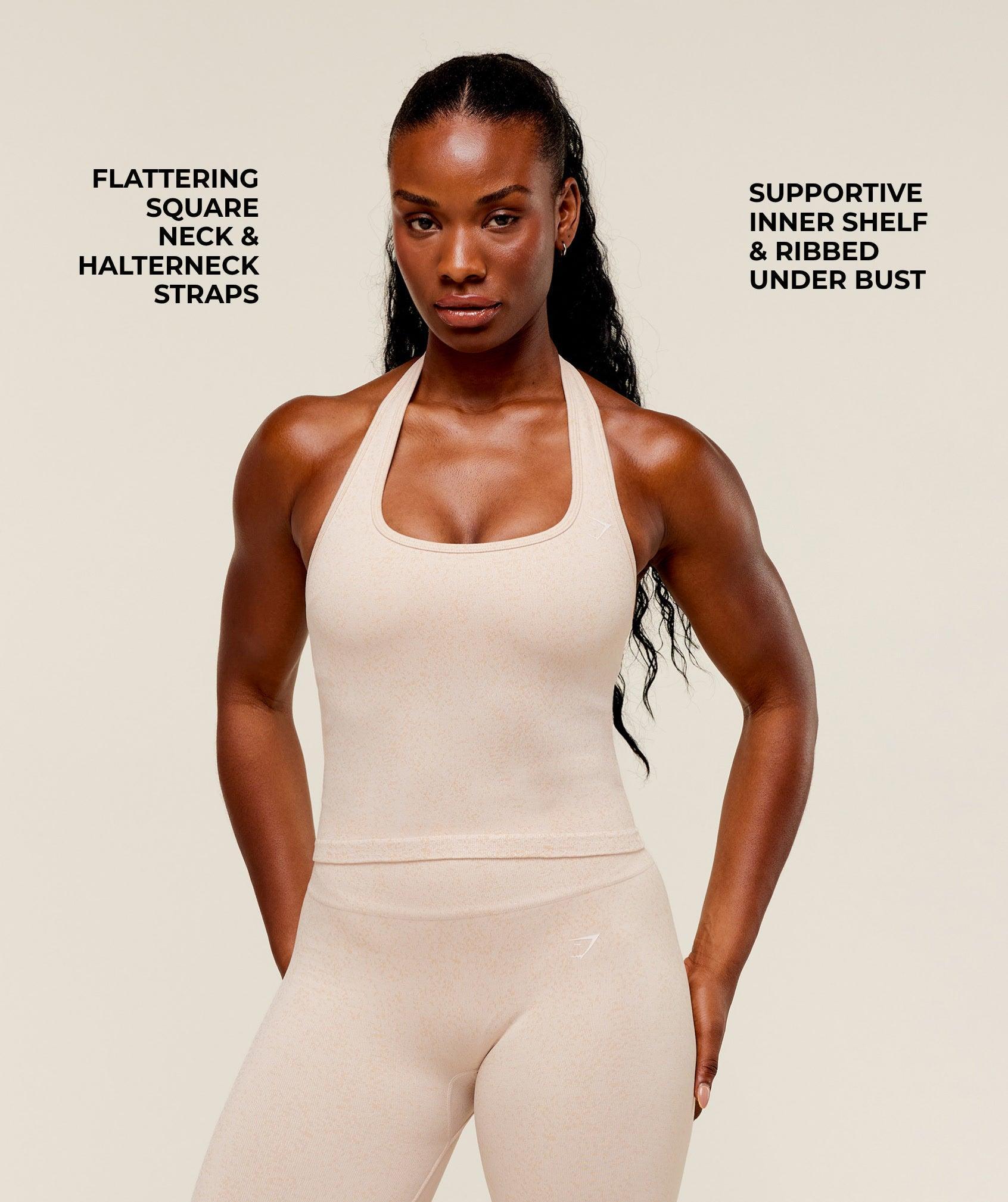 Gymshark Adapt Fleck x Whitney Tank With Shelf - Coconut White Female Product Image