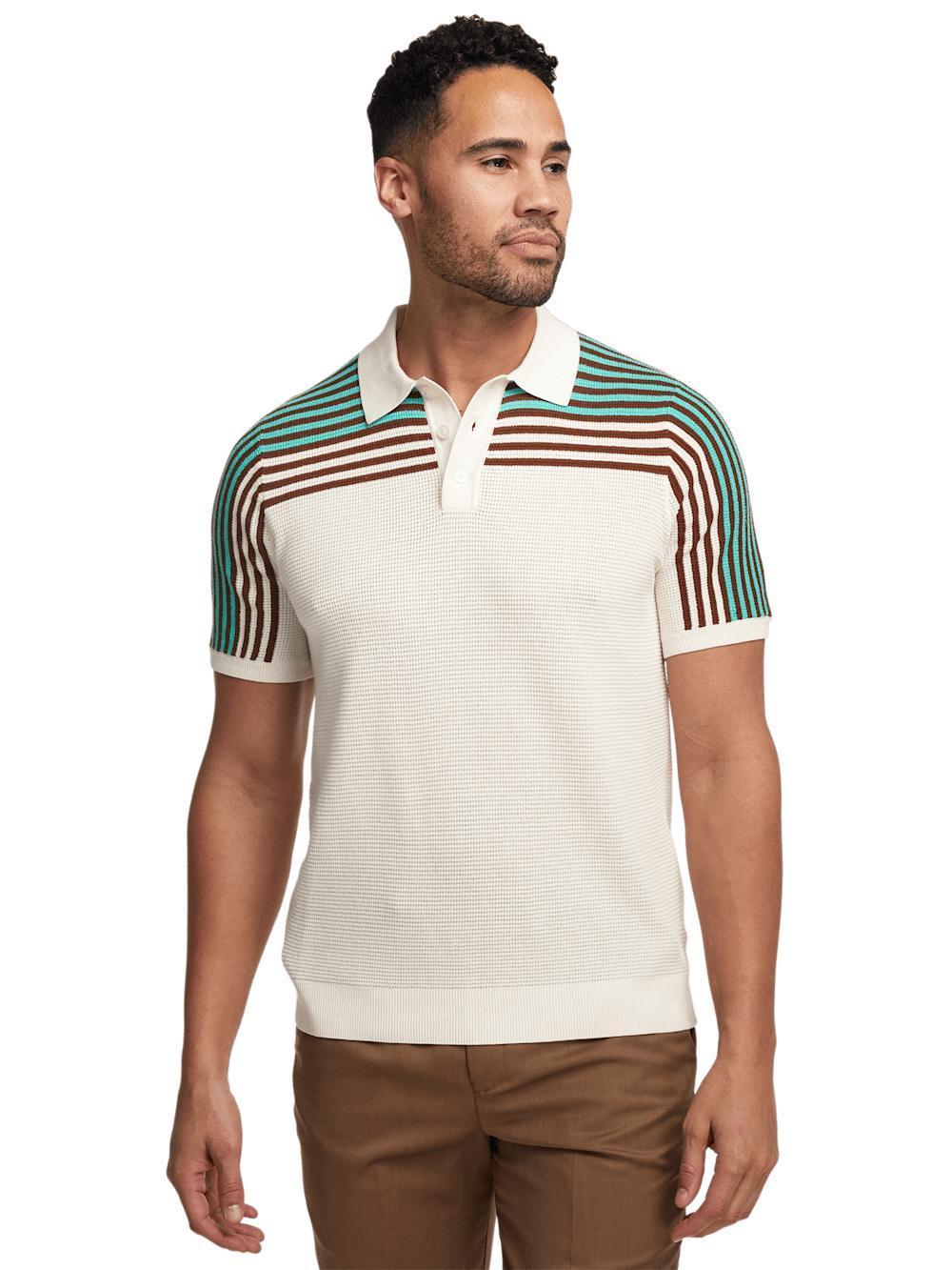 Cotton Three Button Polo - Multi Product Image