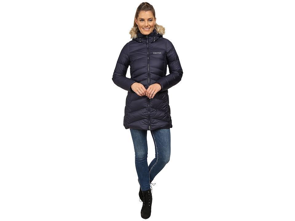 Women's Marmot Montreal Faux Fur Trimmed Removable Hood Down Parka, Size: XL, Black Product Image