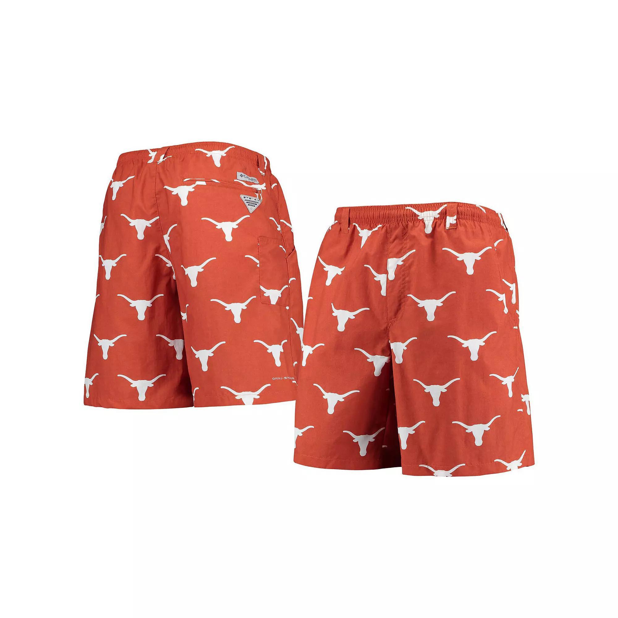 Men's Columbia Texas Orange Texas Longhorns PFG Backcast II 8" Omni-Shade Hybrid Shorts, Size: XL, Team Product Image