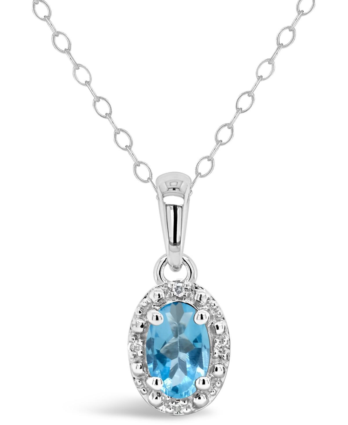 Celebration Gems Sterling Silver Gemstone & Diamond Accent Pendant Necklace, Womens Purple Product Image