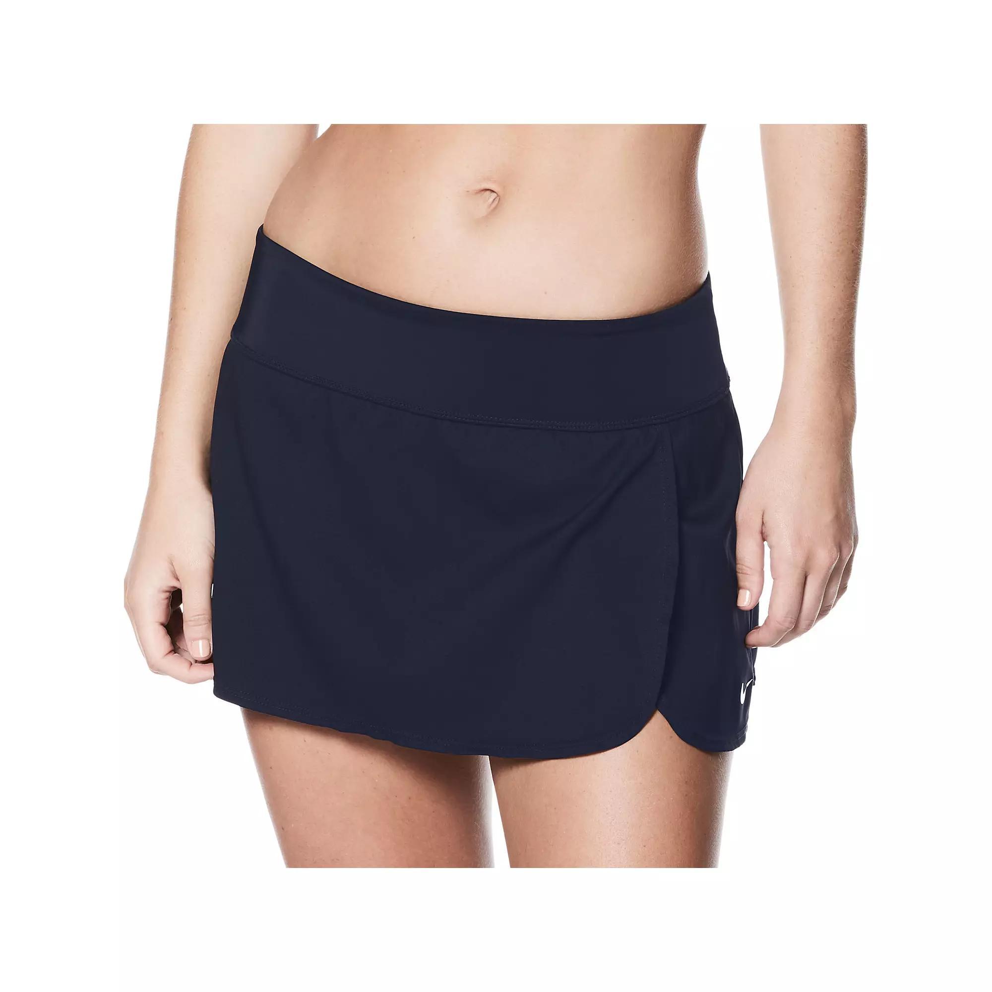 Womens Nike Swim Solid Boardskirt Black Navy Product Image