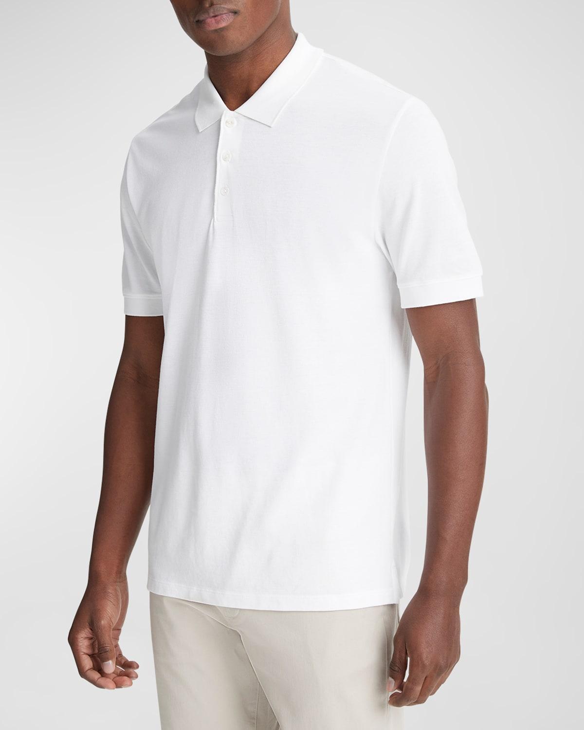 Mens Cotton Piqu Polo Shirt, Optic White, Size XS Vince Product Image