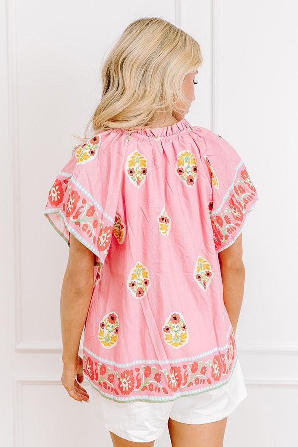 Margaritas On The Boardwalk Floral Top Product Image