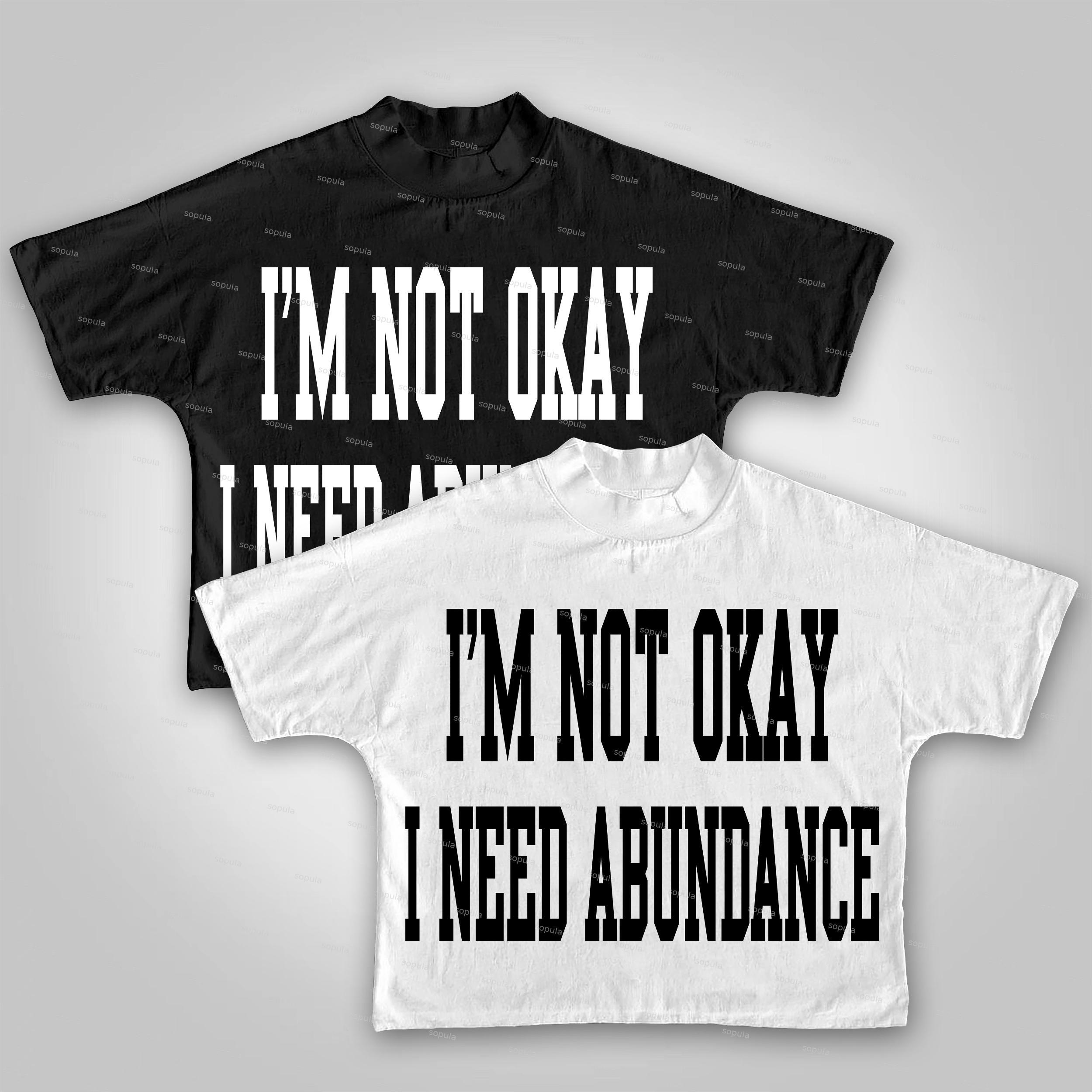 Sopula I'm Not Okay I Need Abundance Pattern Cropped T-shirt Product Image