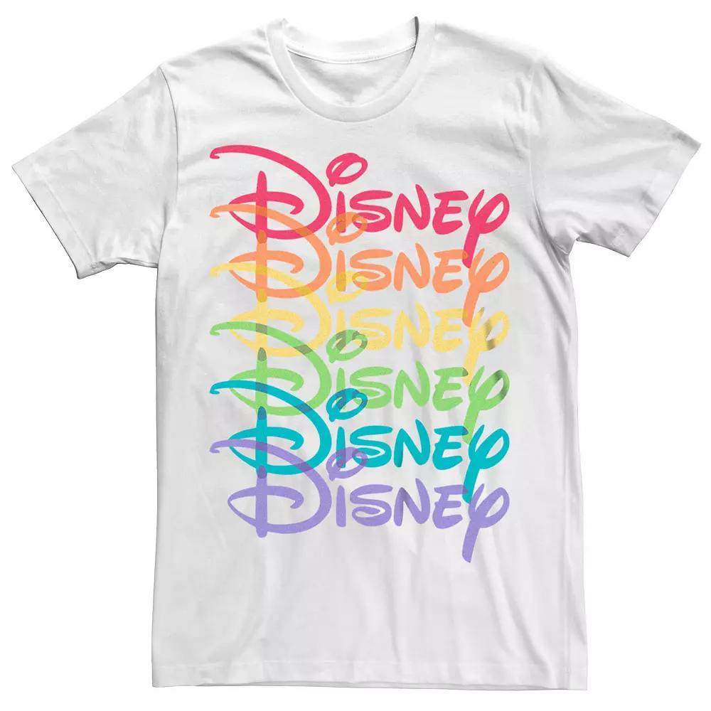 Disney's Rainbow Logo Stack Men's Graphic Tee, Size: XL, White Product Image