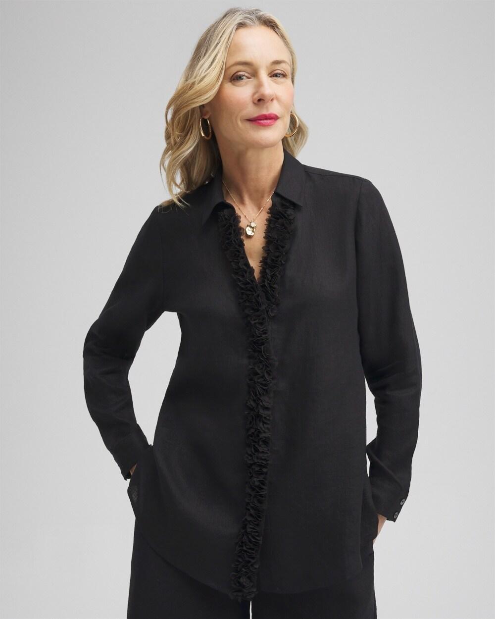 Linen Floral Applique Tunic Product Image