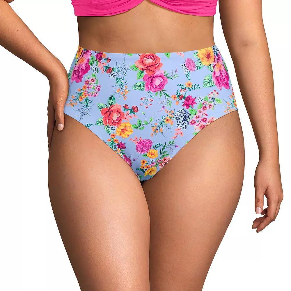Plus Size Lands' End Smoothing High Waisted Swim Bottoms, Women's, Size: 16 W, Cloud Blue Floral Product Image