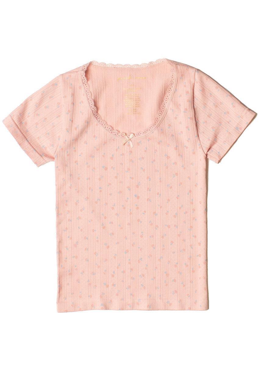 Pointelle Lace Bow Tee Product Image