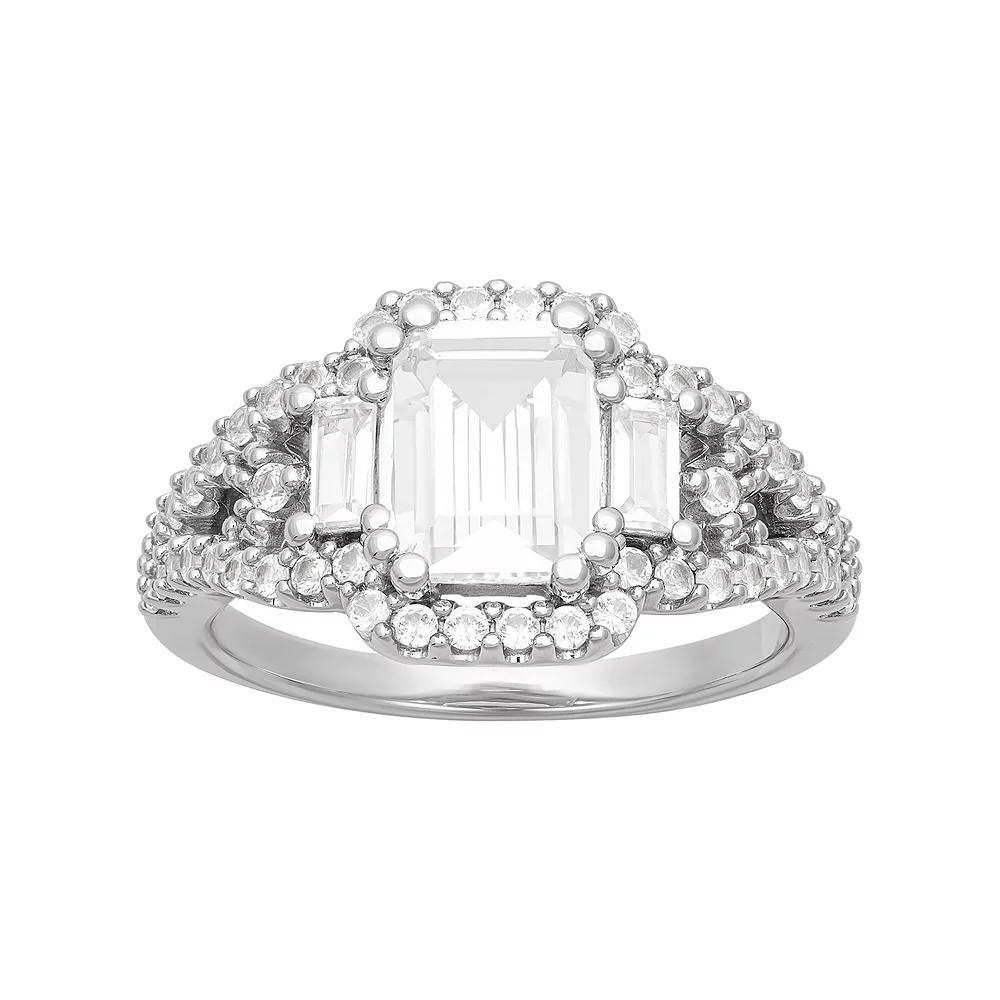 Love Always Sterling Silver 2 7/8 Carat T.W. Lab-Created White Sapphire Engagement Ring, Women's, Size: 6 Product Image