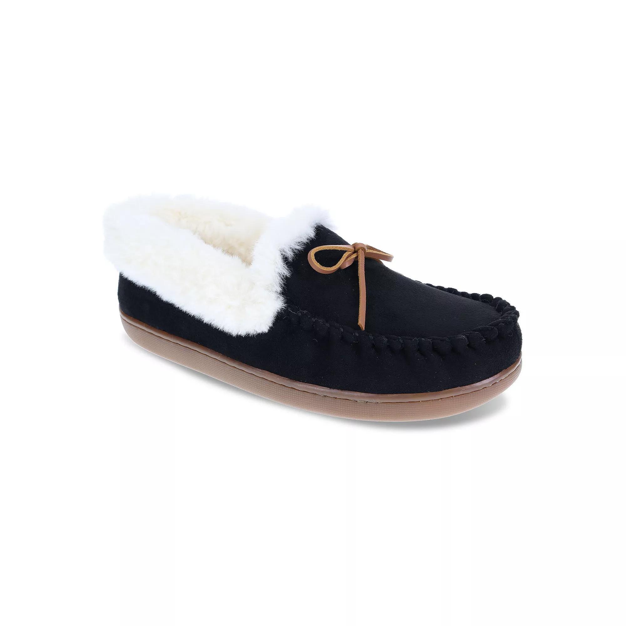 IZOD Women's Moccasin Slippers, Size: 11, Black Product Image