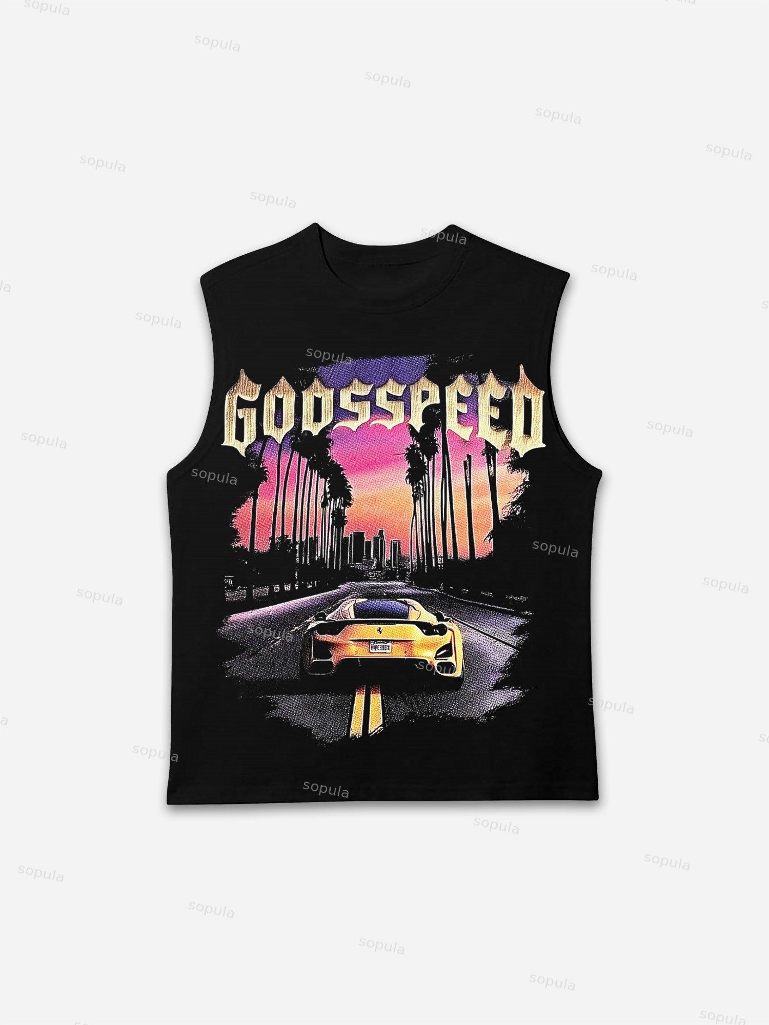 God Speed Racing Scenery Graphic Tank Top Product Image