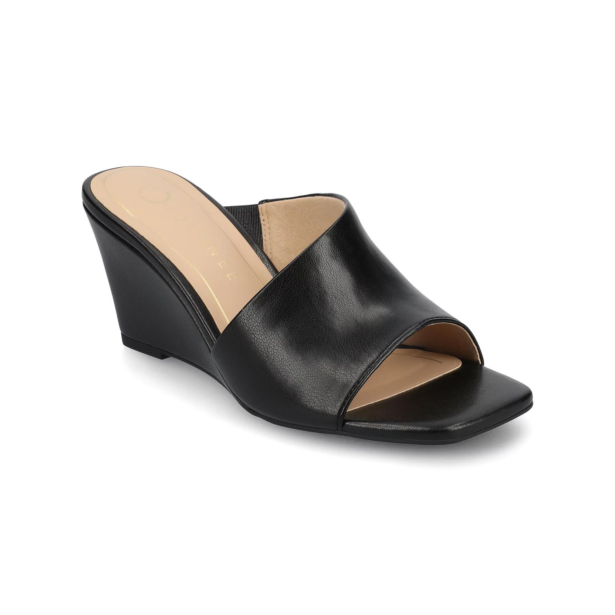 Journee Clementine D'Orsay Women's Wedge Sandals, Size: 11, Black Product Image