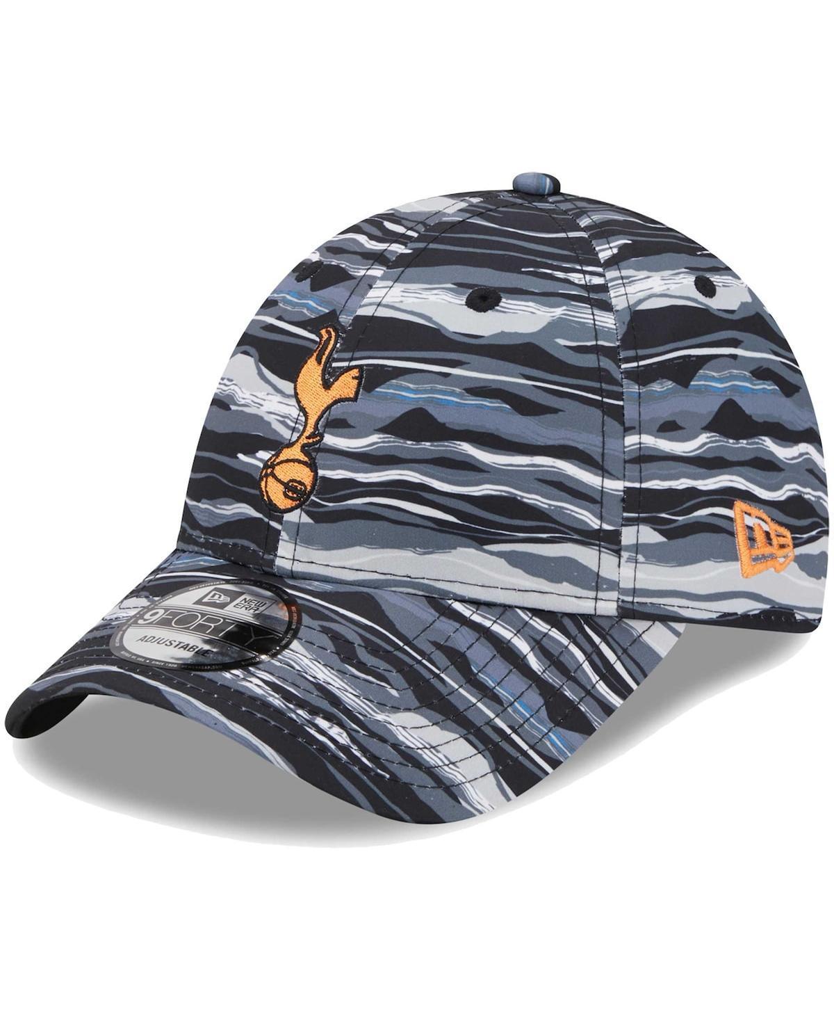 Mens New Era Black Tottenham Hotspur Wave All Over Print 9FORTY Adjustable Hat Product Image