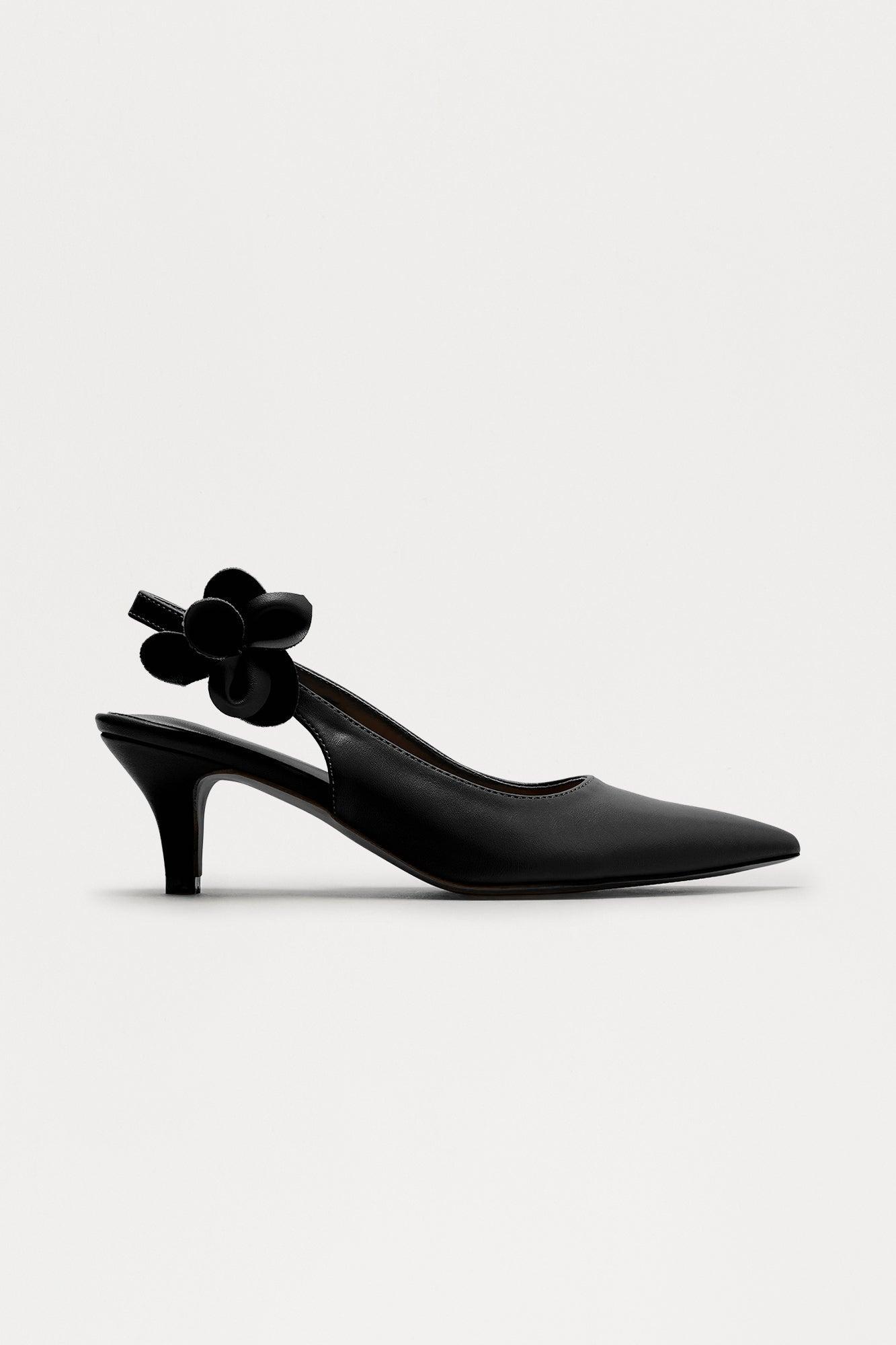 Blossom Kitten Heel Pumps - Black Product Image