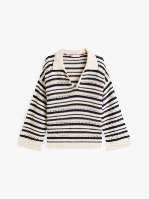 Crochet Polo Sweater Product Image
