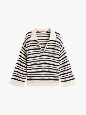 Crochet Polo Sweater Product Image