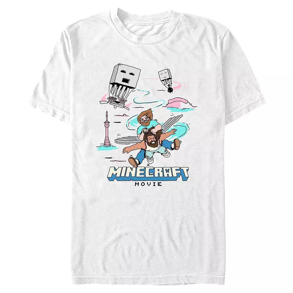 Big & Tall Minecraft Movie Fly Faster Graphic Tee, Men's, Size: 3XL Tall, White Product Image