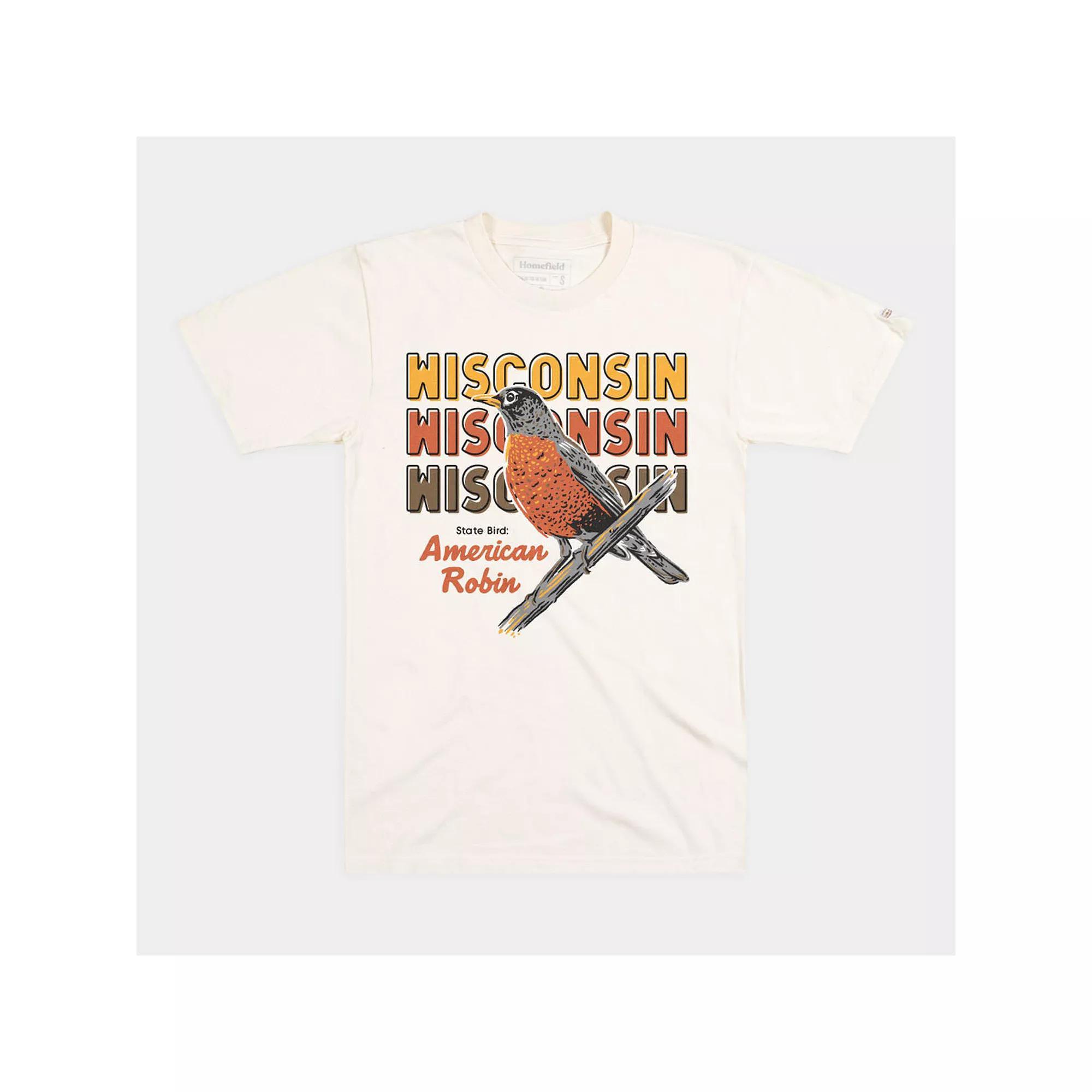 Homefield Wisconsin Robin Graphic Tee, Men's, Size: Large, Ivory Product Image
