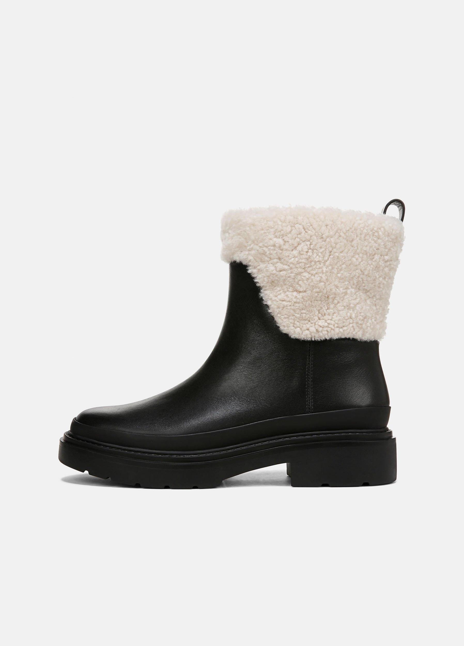 Percie Leather & Shearling Lug-Sole Boot Product Image