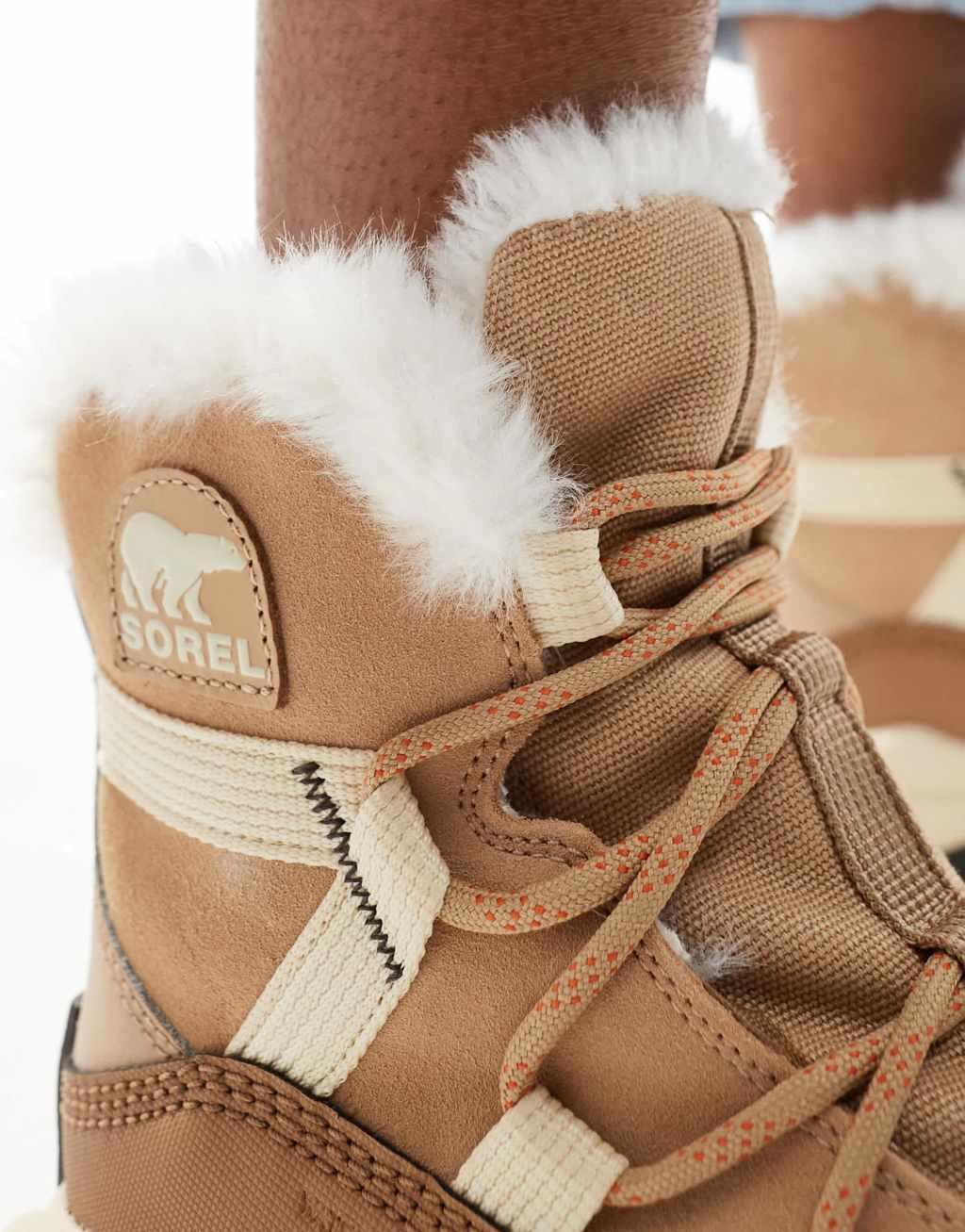 Sorel ONA RMX Glacy Plus WP waterproof fleece lined suede snow boots in canoe and sea salt Product Image