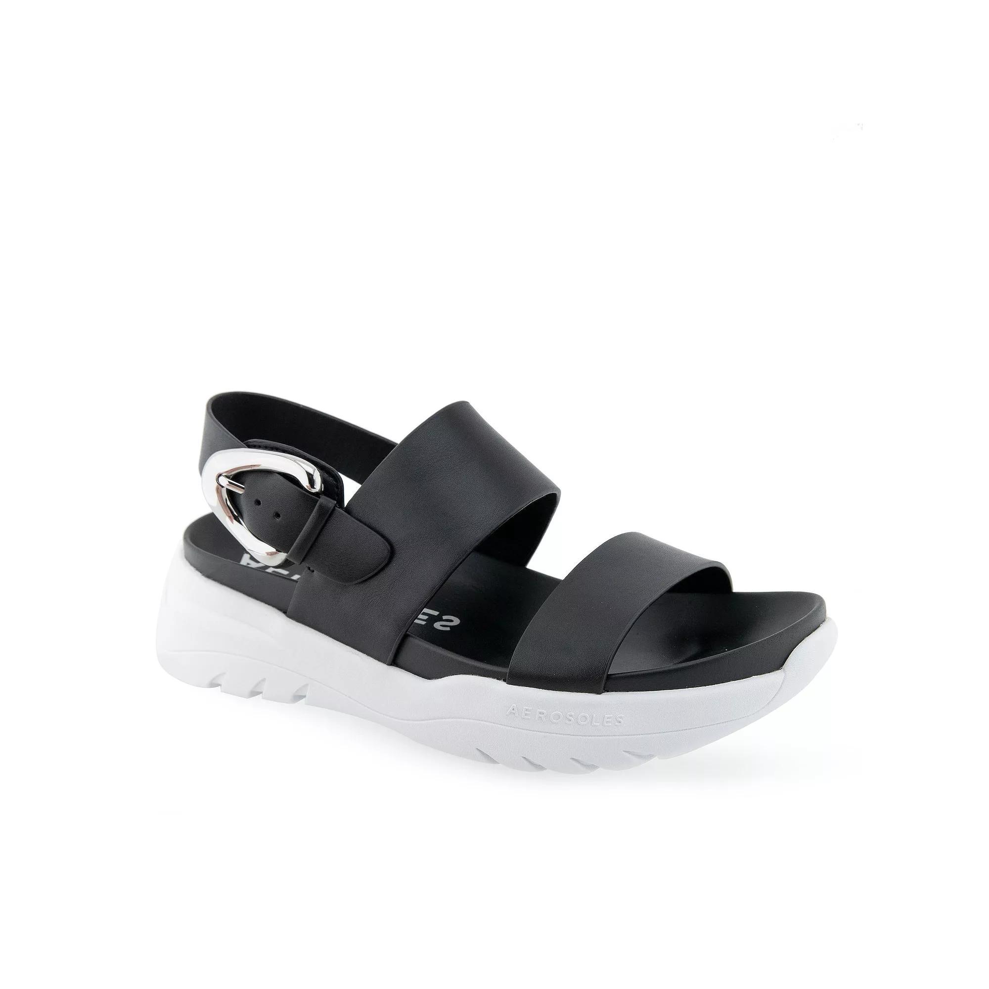 Aerosoles Hari Women's Buckled Strap Flatform Sandals, Size: 8 Medium, Black Product Image