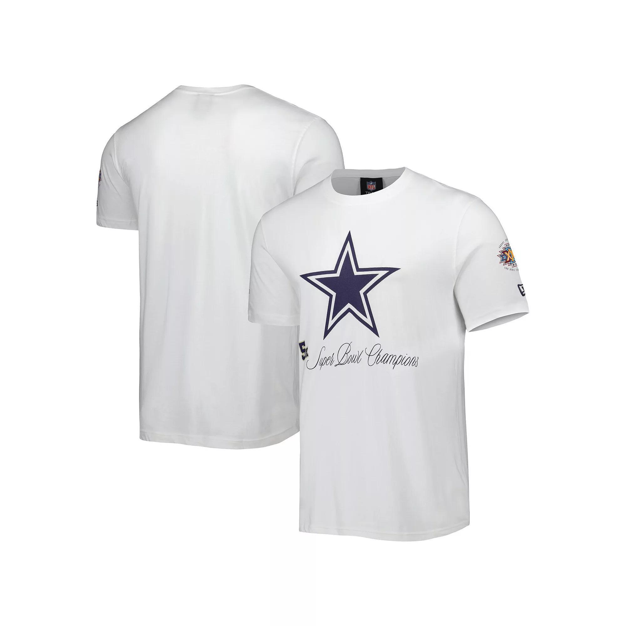 Men's New Era White Dallas Cowboys 5x Super Bowl Champions T-Shirt, Size: Large Product Image