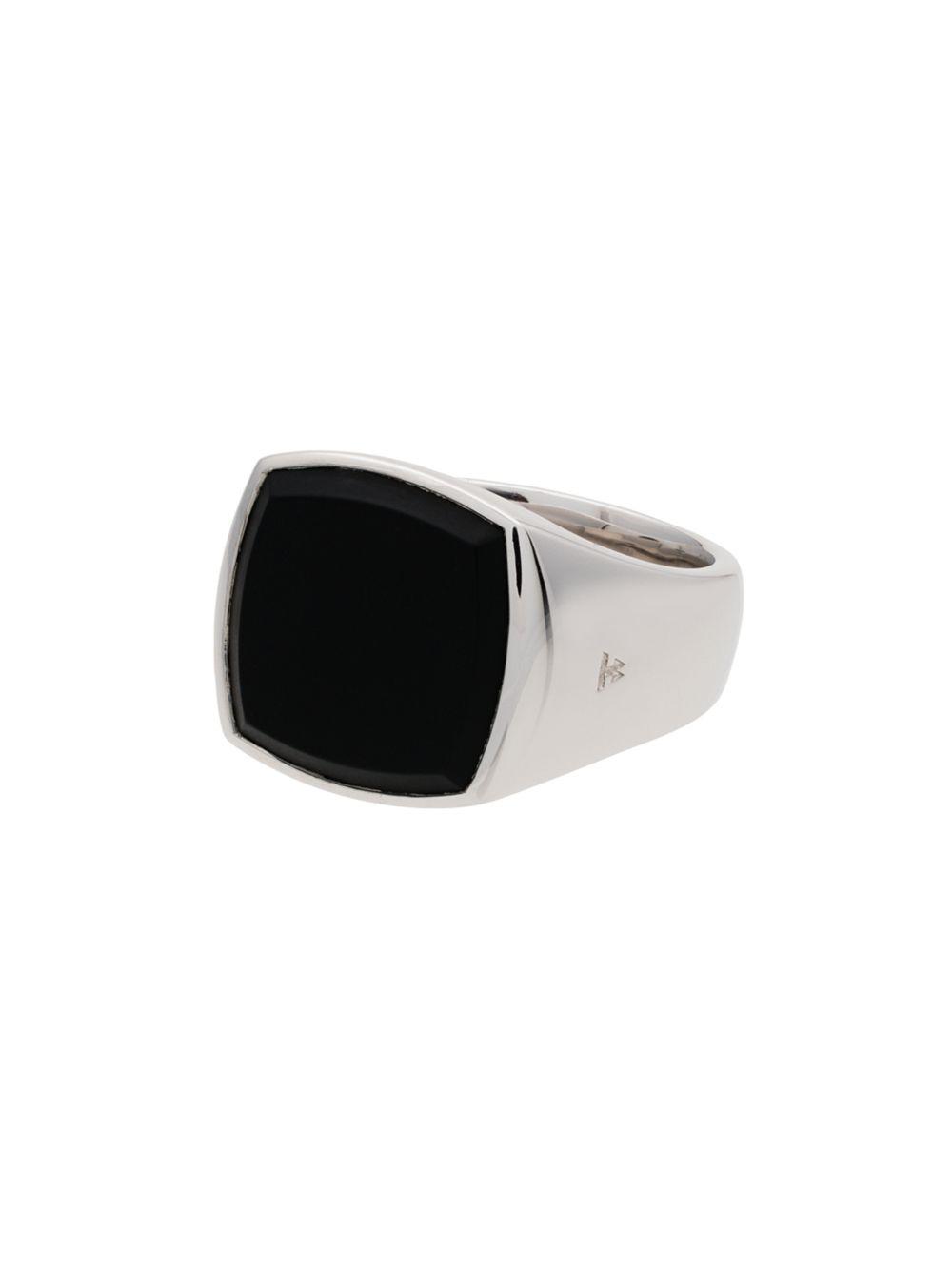 Cushion onyx sterling silver signet ring Product Image
