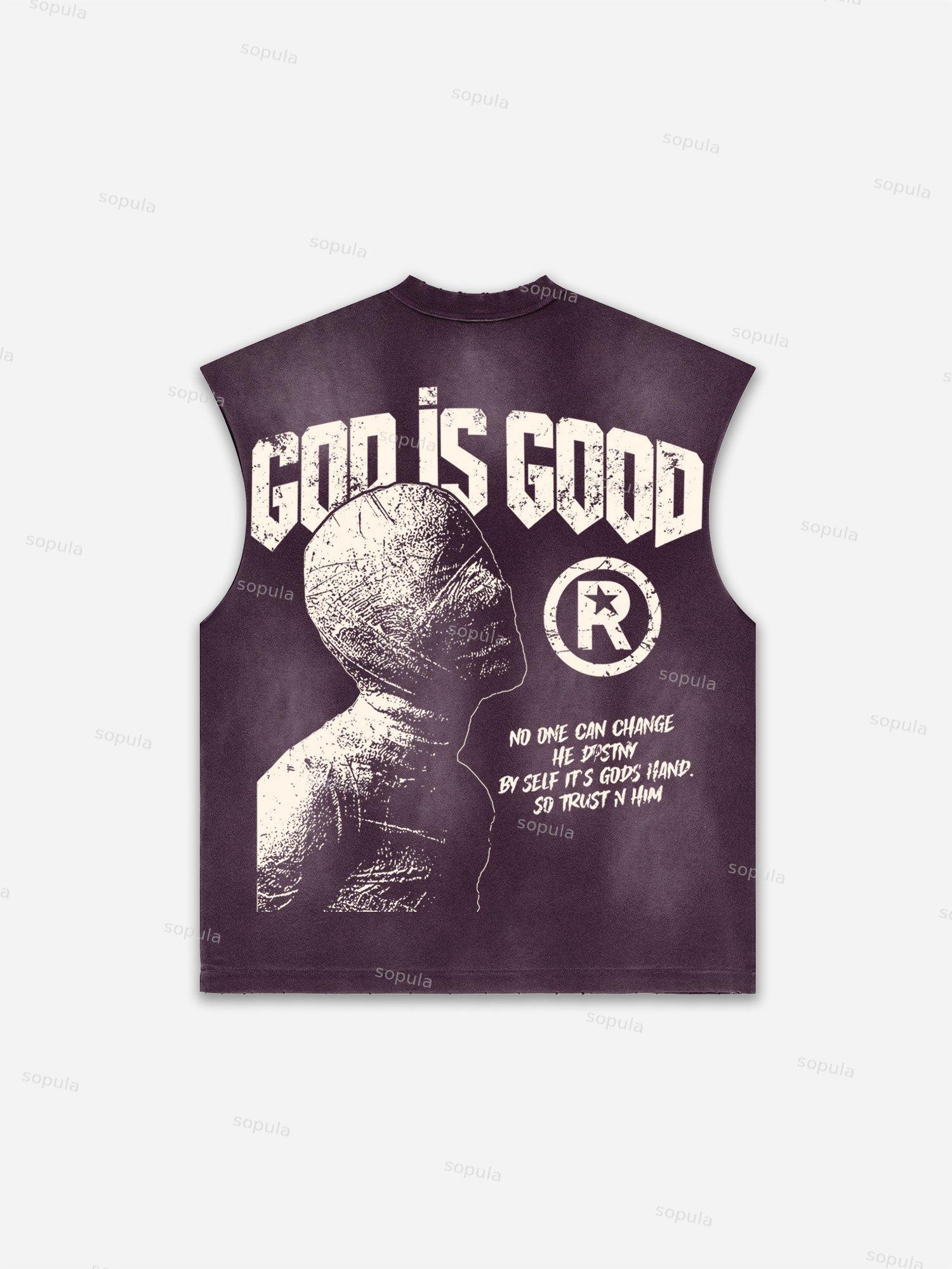 Future World Brainstorming Graphic Print Distressed Tank Top Product Image