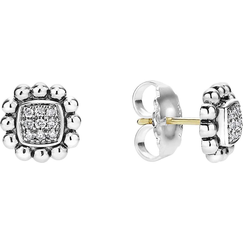 LAGOS Caviar Spark Diamond Square Stud Earrings In Silver/diamond Product Image