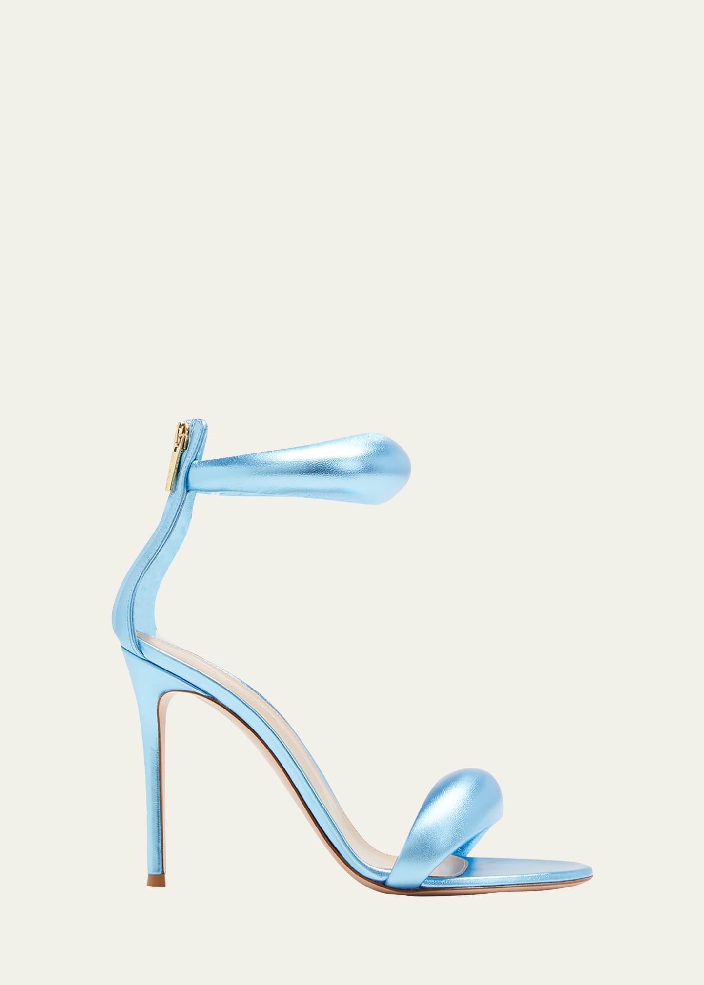 Womens Bijoux Ankle-Strap Metallic Leather Stiletto Sandals Product Image