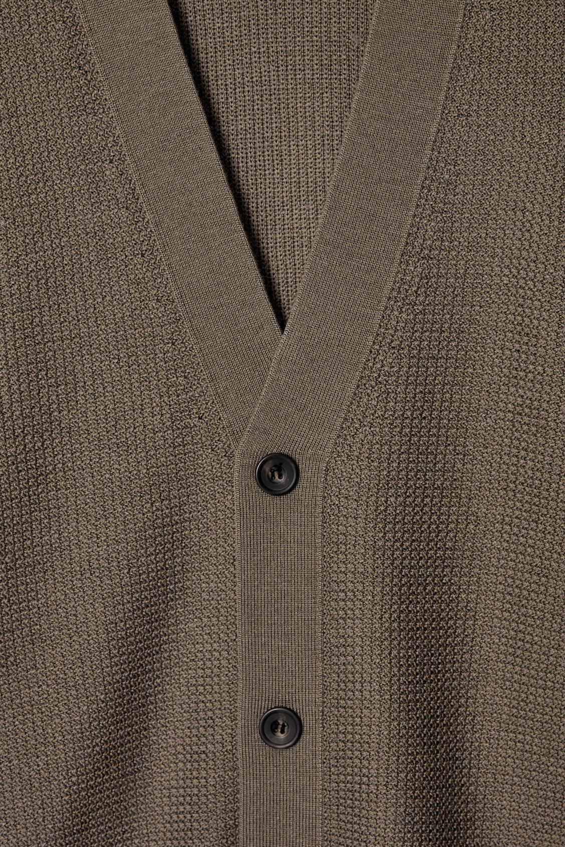 TEXTURED MERINO WOOL CARDIGAN Product Image