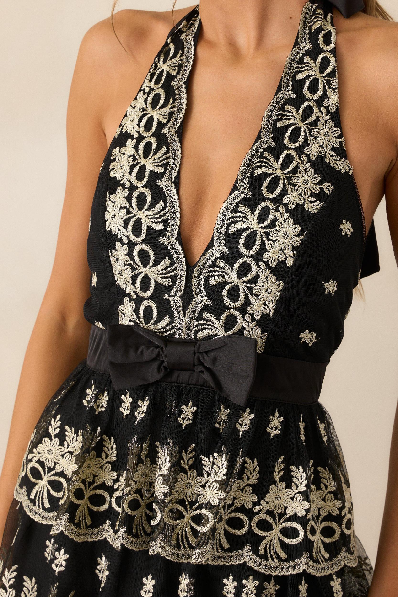 Dancing Under The Stars Black Tiered Maxi Dress Product Image