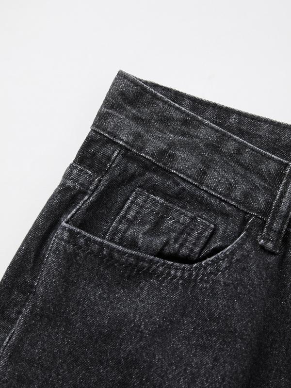 Distressed Design With High Waist And Slimming Effect Ripped Jeans Product Image