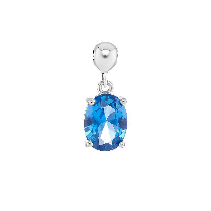 PRIMROSE Sterling Silver Oval Cubic Zirconia Sliding Charm, Women's, Sterling December Product Image