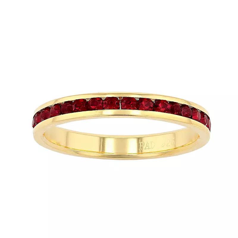 Traditions Jewelry Company 18k Gold Over Silver Birthstone Crystal Eternity Ring, Womens 18k Gold Plated Jan Product Image