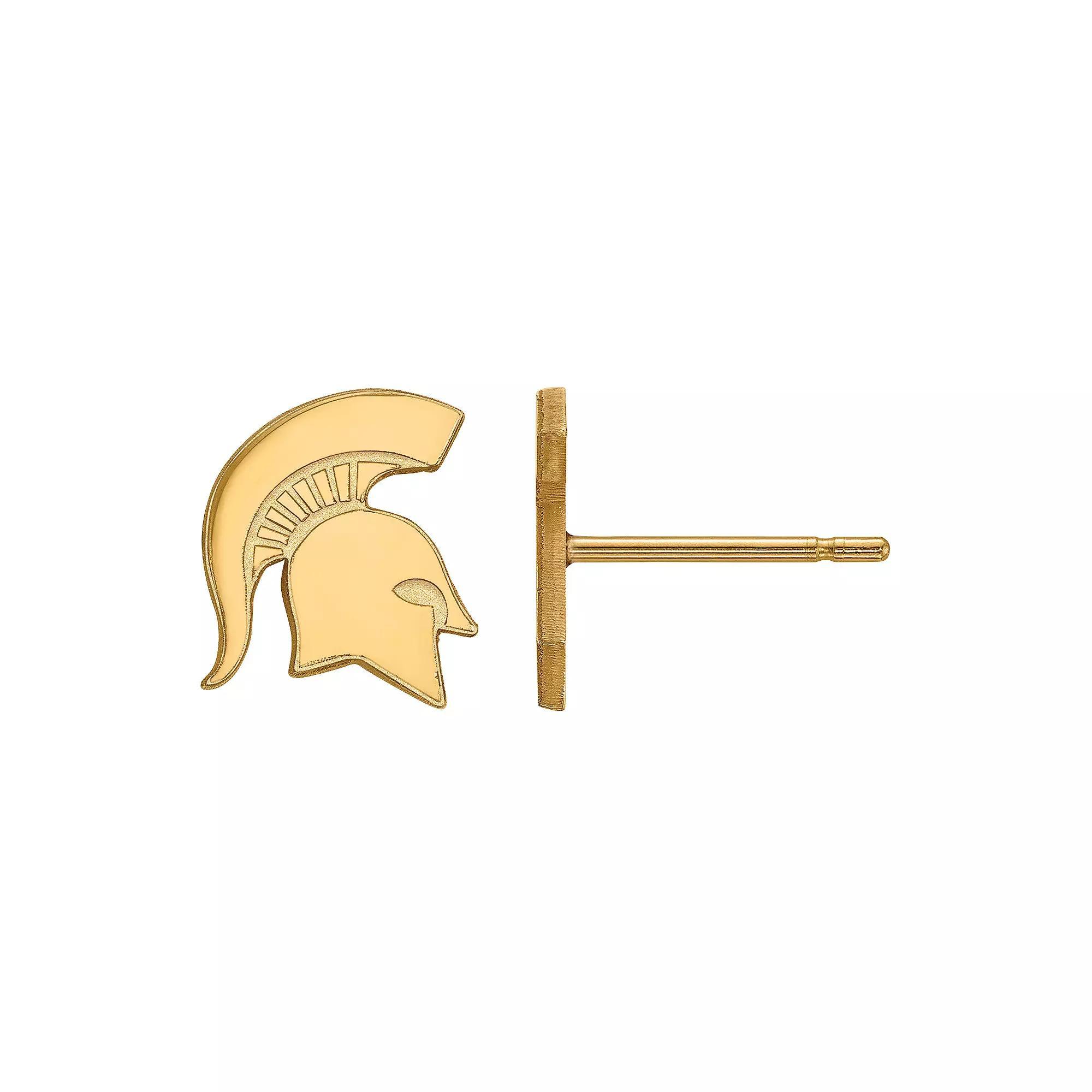 LogoArt 14K Gold Over Silver Michigan State Spartans Extra Small Post Earrings, Women's, Size: 9MM, 14k Gold Plated Product Image