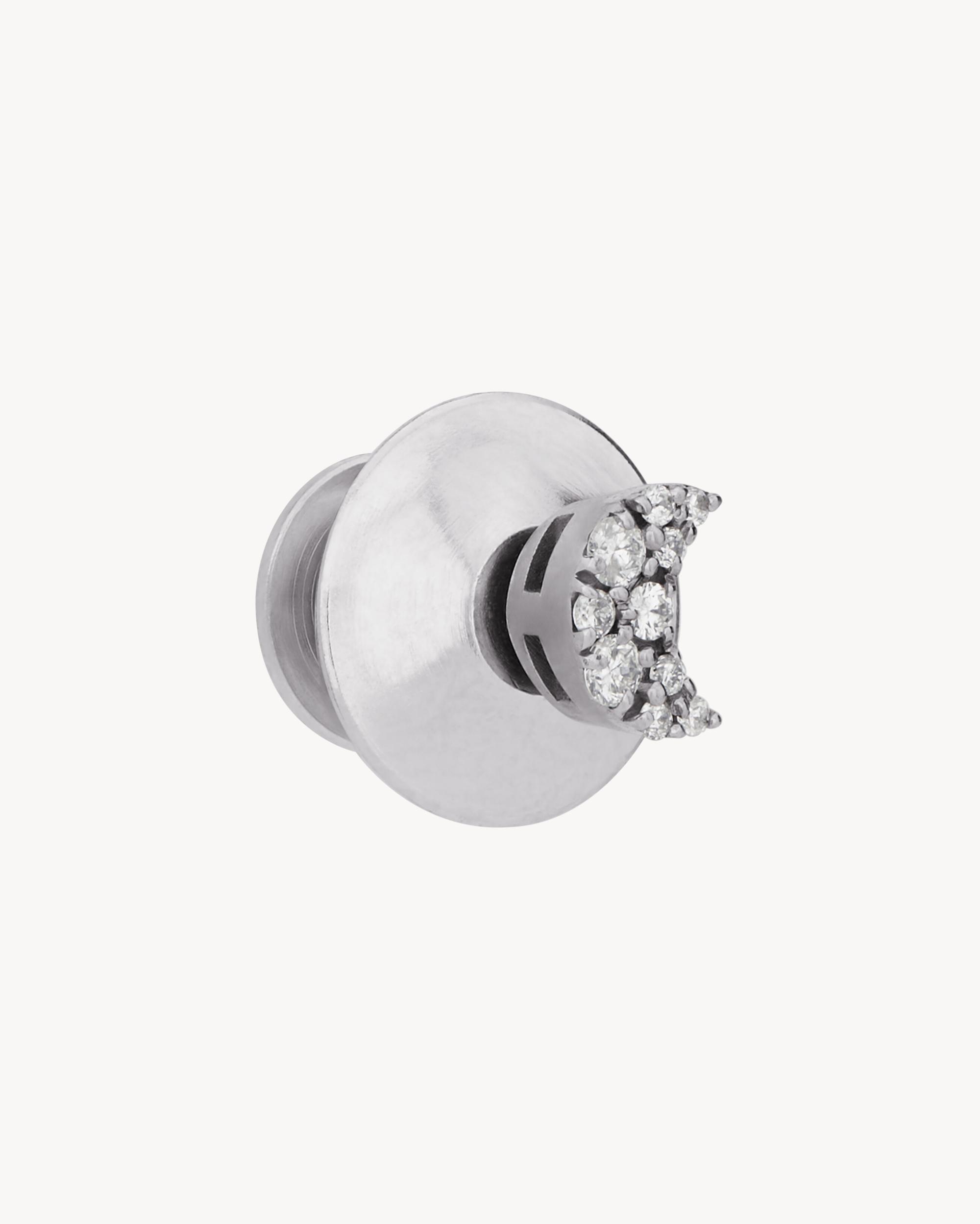Charm brooches in 18K grey gold and diamonds Product Image