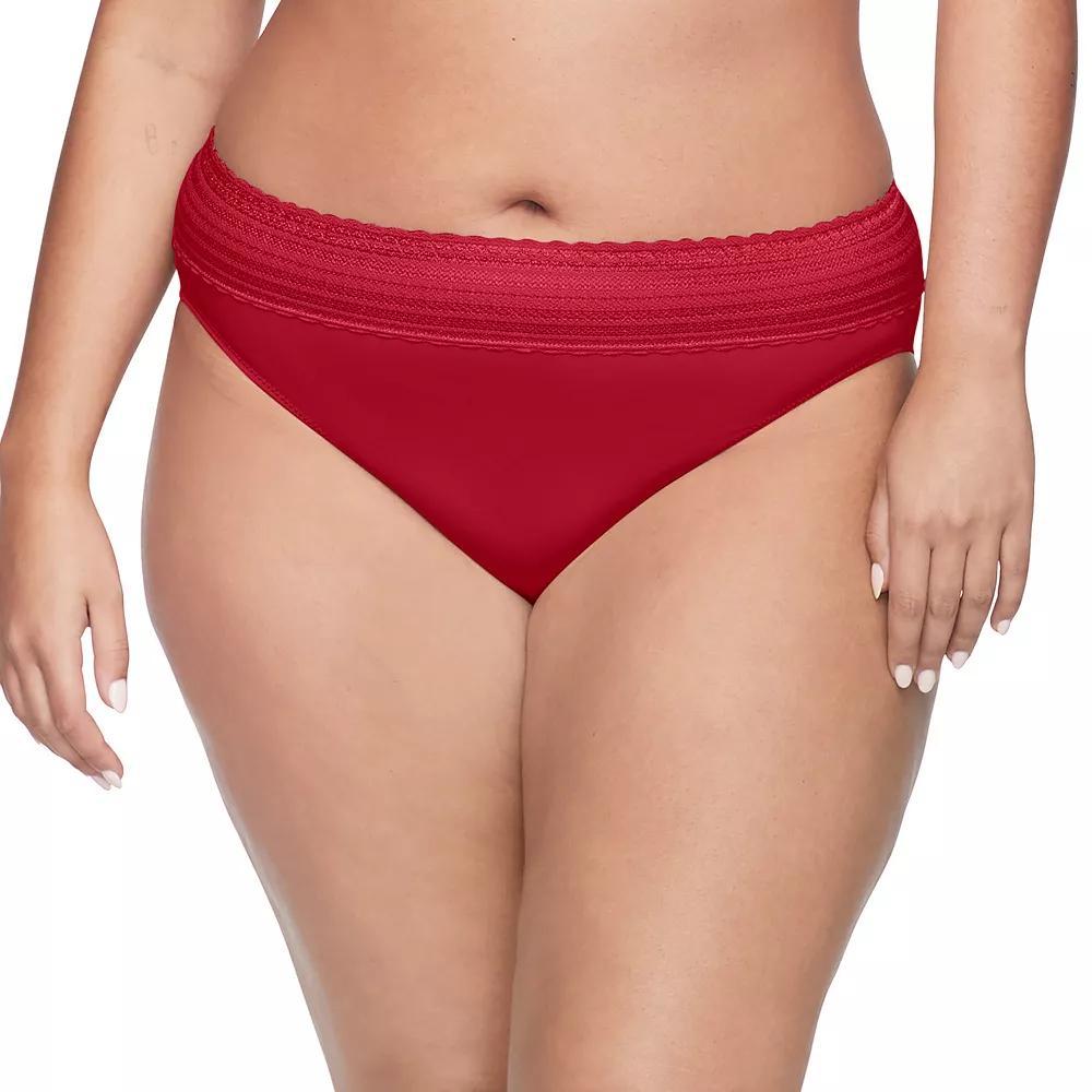 Warners No Pinching, No Problems® Dig-Free Comfort Waist with Lace Microfiber Hi-Cut 5109J, Women's, Size: Large, Classic Red Product Image