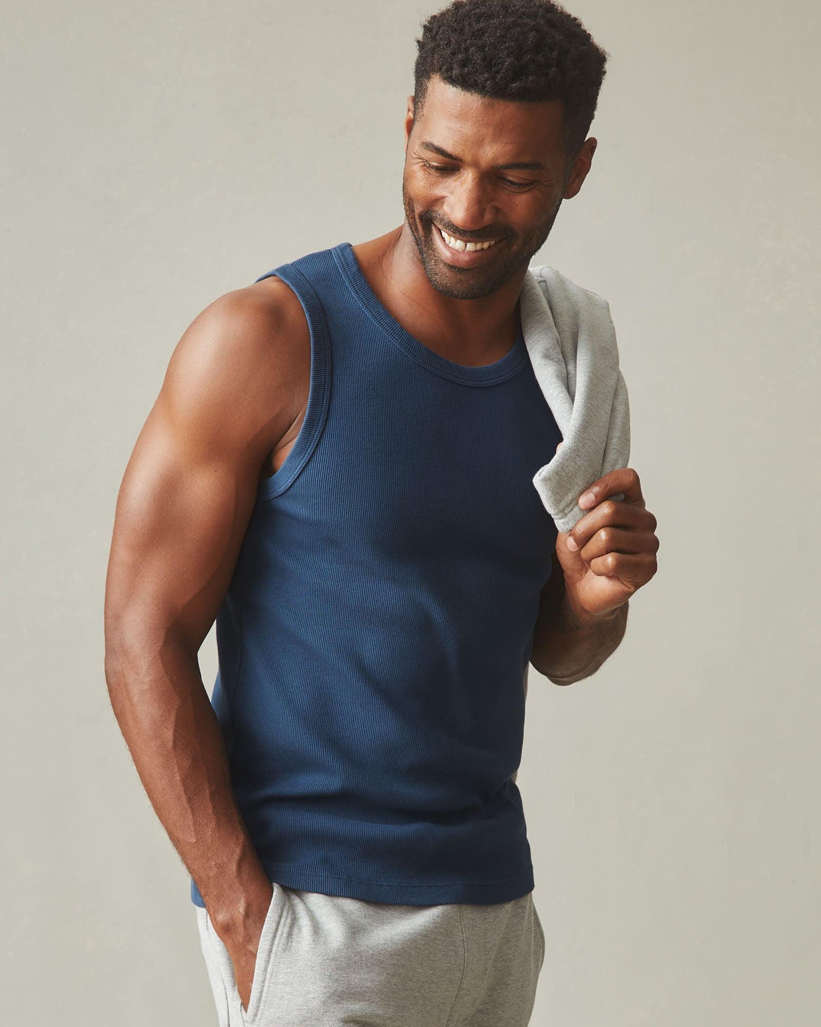 Men's Rib Tank - Marine Navy Product Image