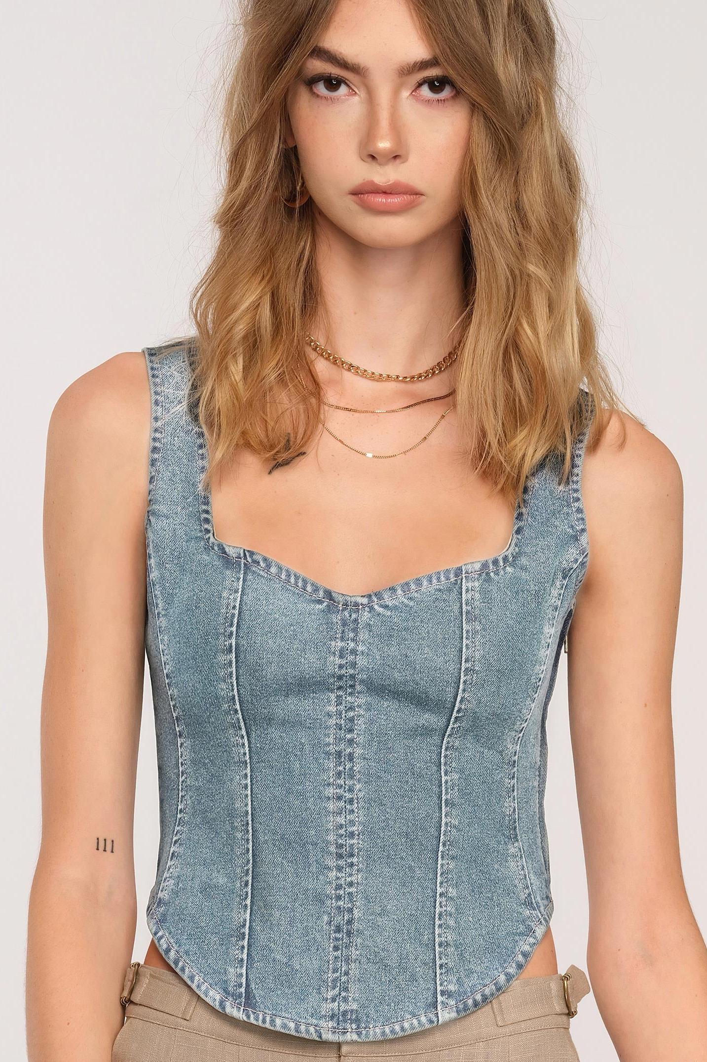 Romi Top- Denim Product Image