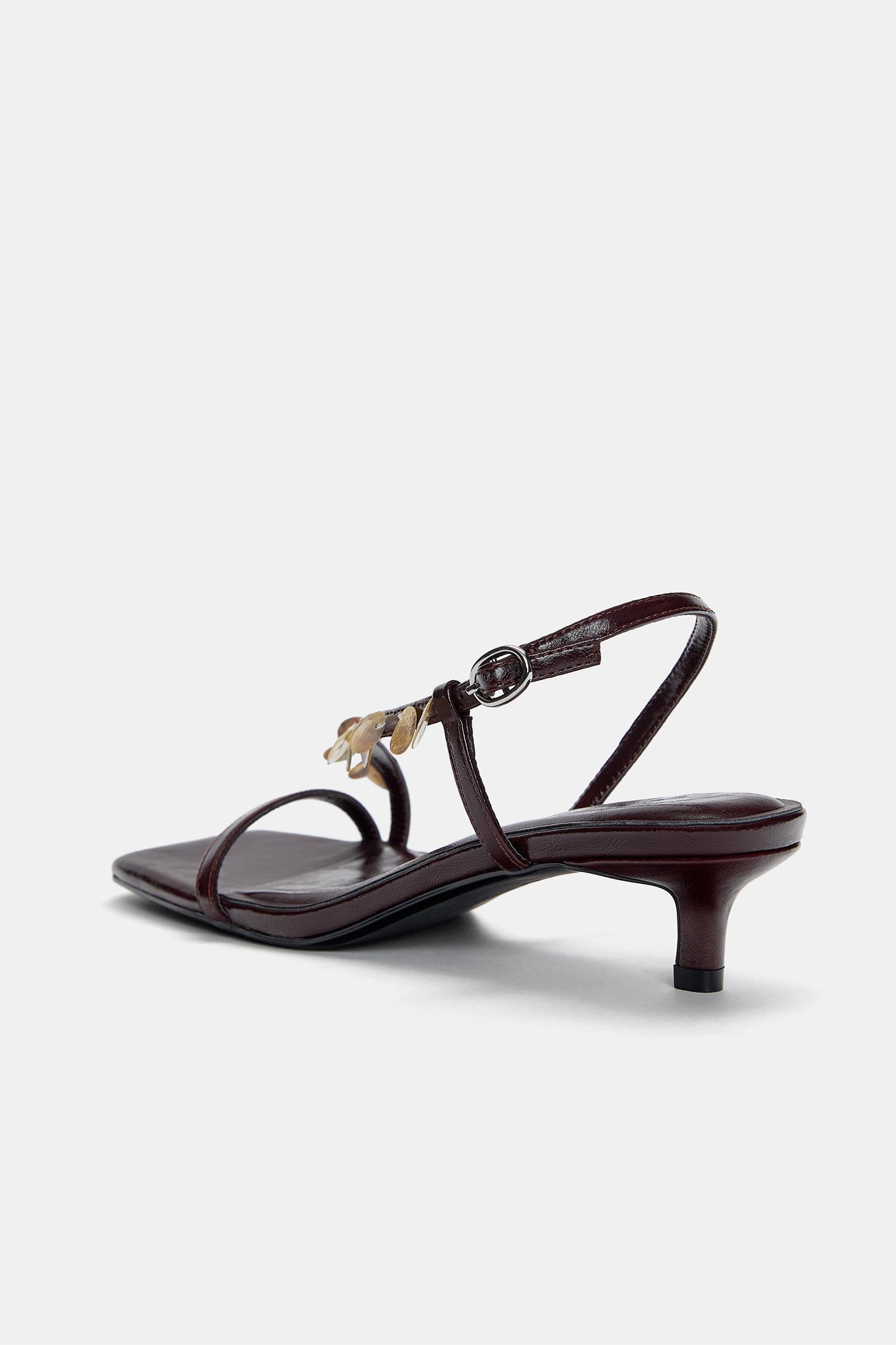 High-heel sandals with beading Product Image