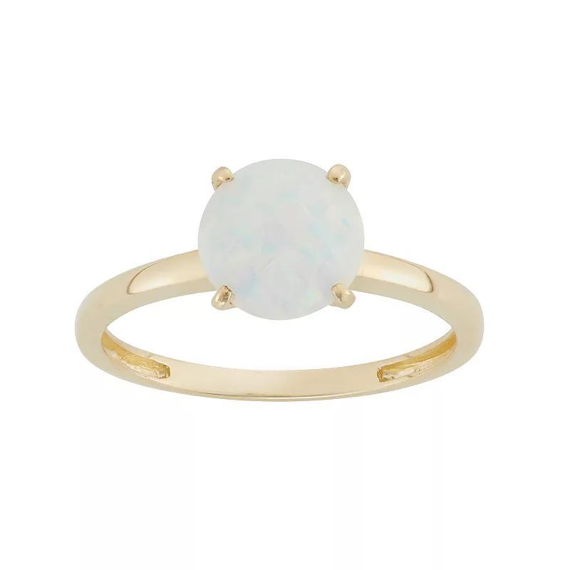 Designs by Gioelli Lab-Created Opal 10k Gold Ring, Women's, Size: 8, White Product Image