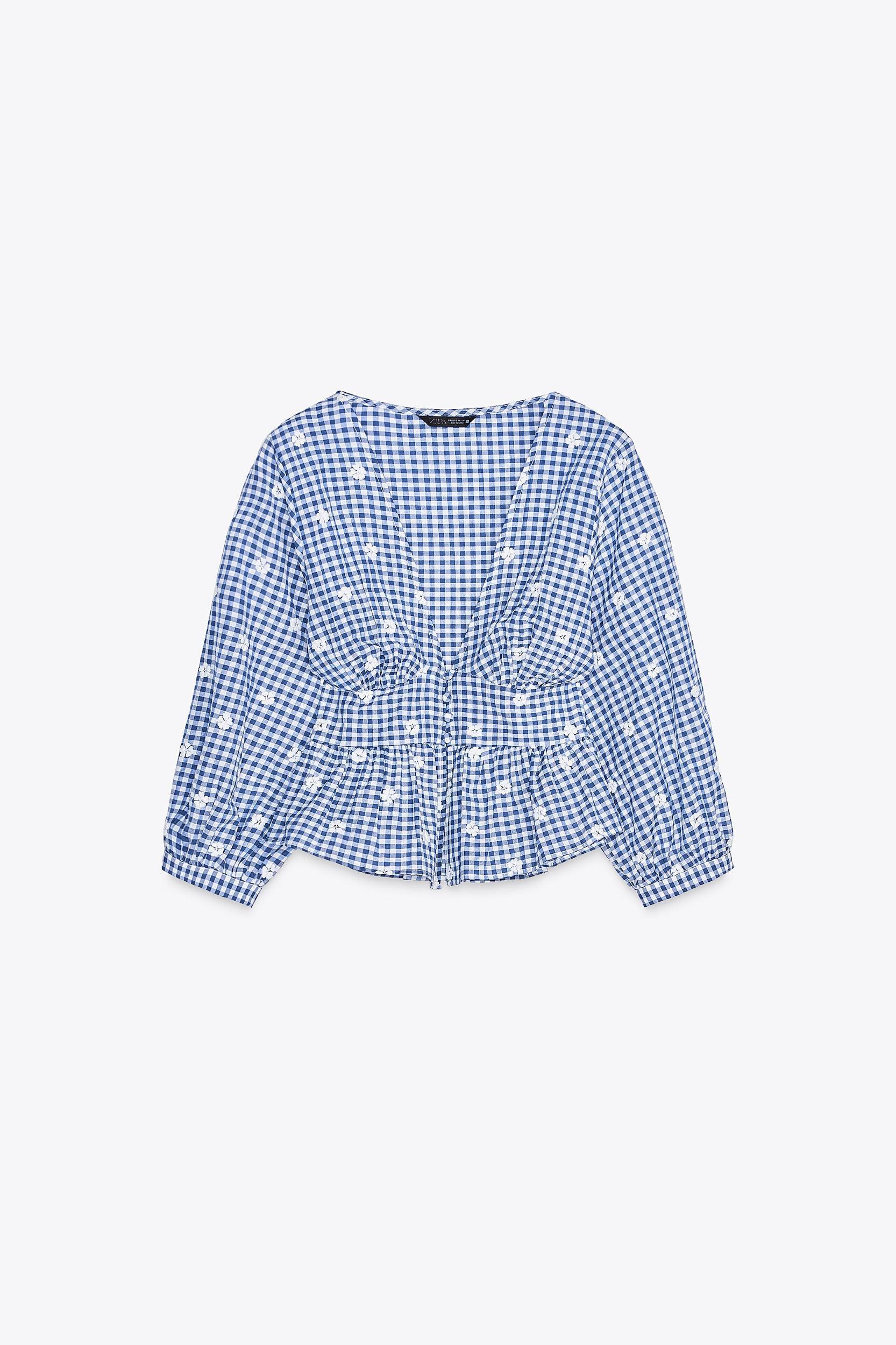 EMBROIDERED GINGHAM TOP Product Image
