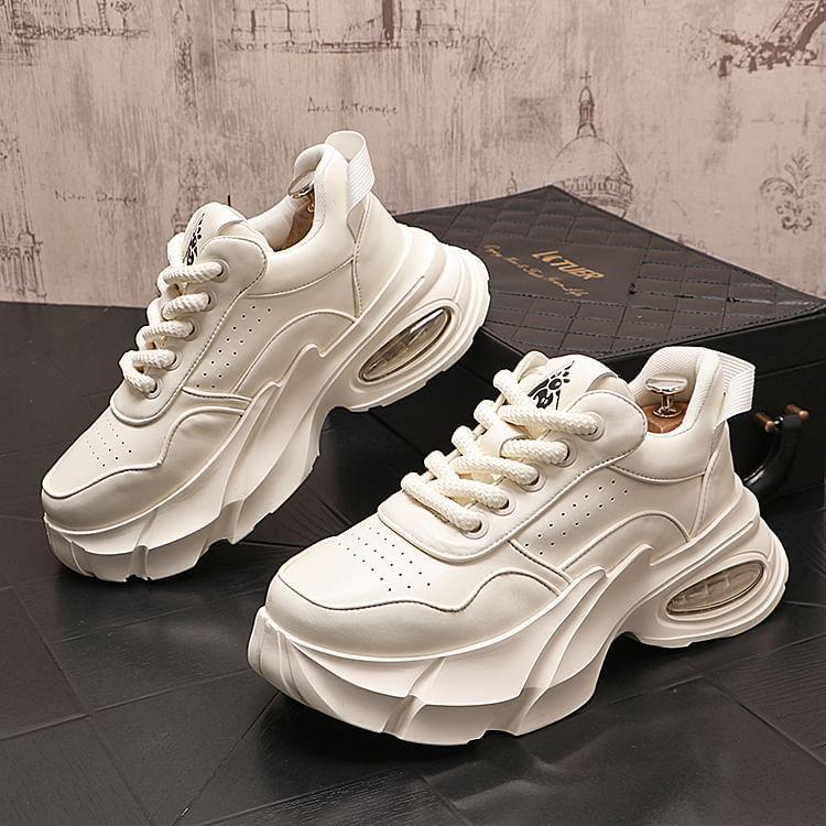Lace-Up Platform Sneakers Product Image