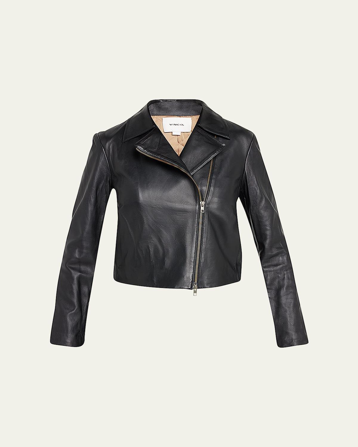 Leather Zip-Front Jacket Product Image